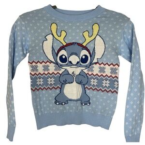Disney Youth Unisex "Stitch" Lilo‎ and Stitch Winter Christmas Sweater Size 7/8